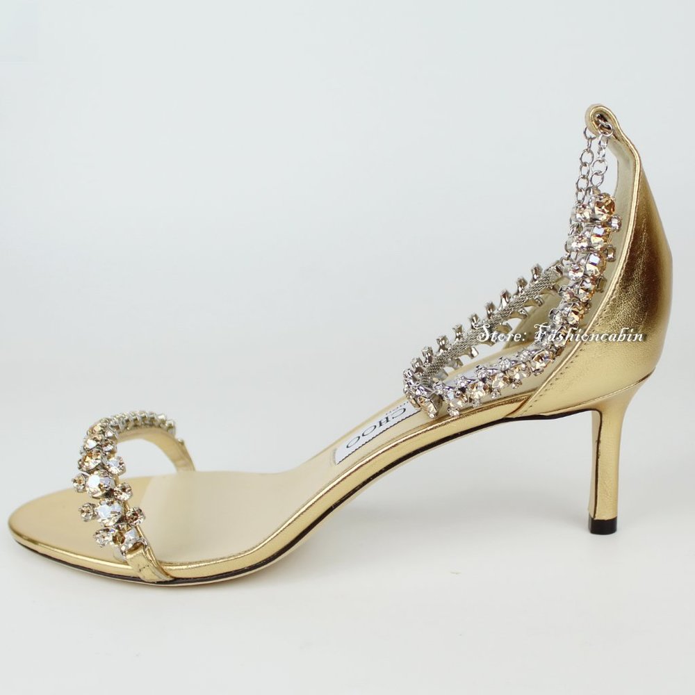 New JIMMY CHOO Shiloh60 Embellished Leather Sandal - Picture 11 of 16